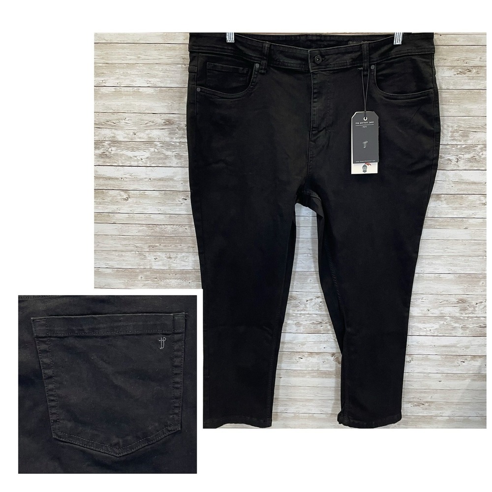 NWT NYC The‎ Perfect Jean Mens 42x28 Jeans Slim Fit Black Stretch NEW